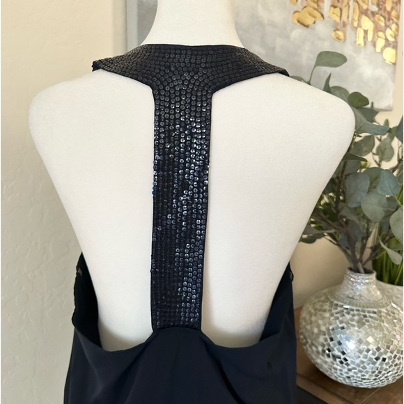 Alive + Olivia Black Sequins Sleeveless T back style top - Picture 5 of 13